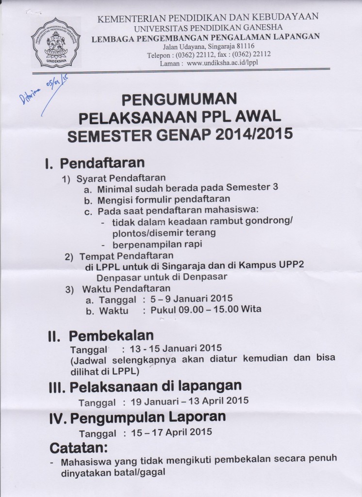 PPL Awal - 2015 - 2